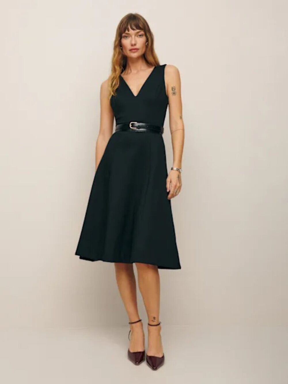 Reformation Mikayla Knit Dress Black - Size XS